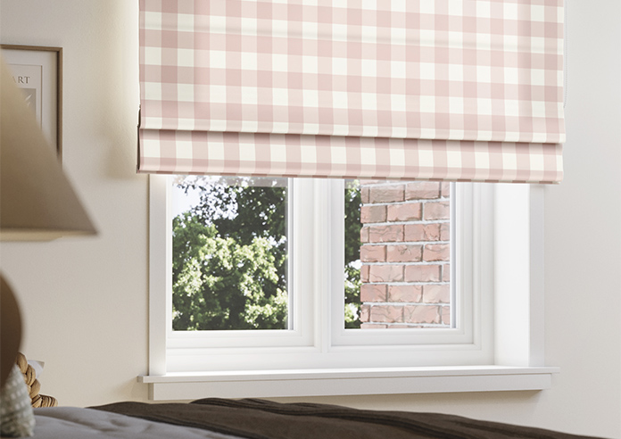 Gingham, Rosies Pink - Roman Blind - Image 5